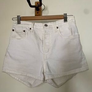 501 White Denim Shorts Size 27